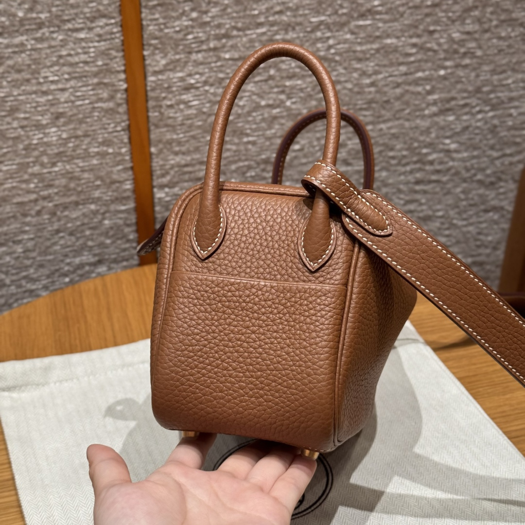 高仿Hermes*Lindy19系列H079086TC37金棕色牛皮金扣純手工