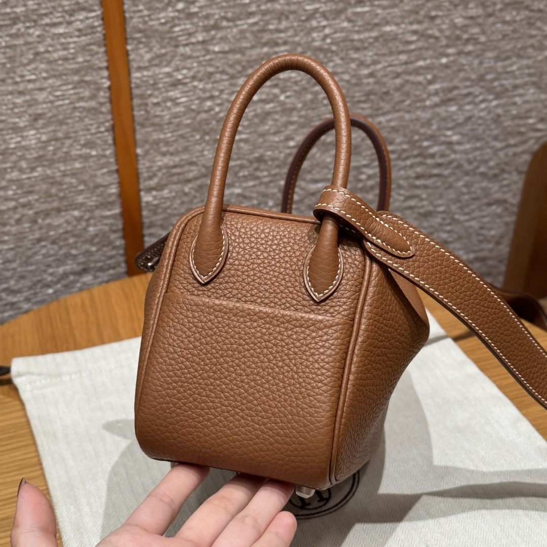 高仿Hermes*Lindy19系列H079086TC37金棕色牛皮銀扣純手工