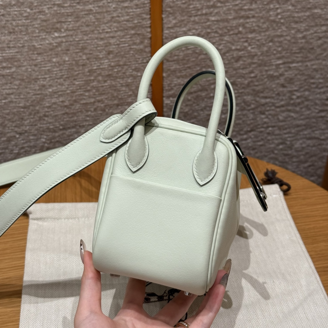 高仿Hermes*Lindy19系列H079086SWOS氣泡綠牛皮銀扣純手工