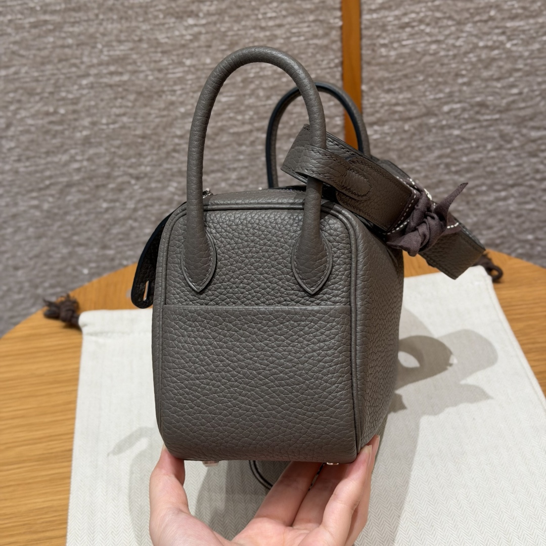 高仿Hermes*Lindy19系列H079086TC8F錫器灰牛皮銀扣純手工