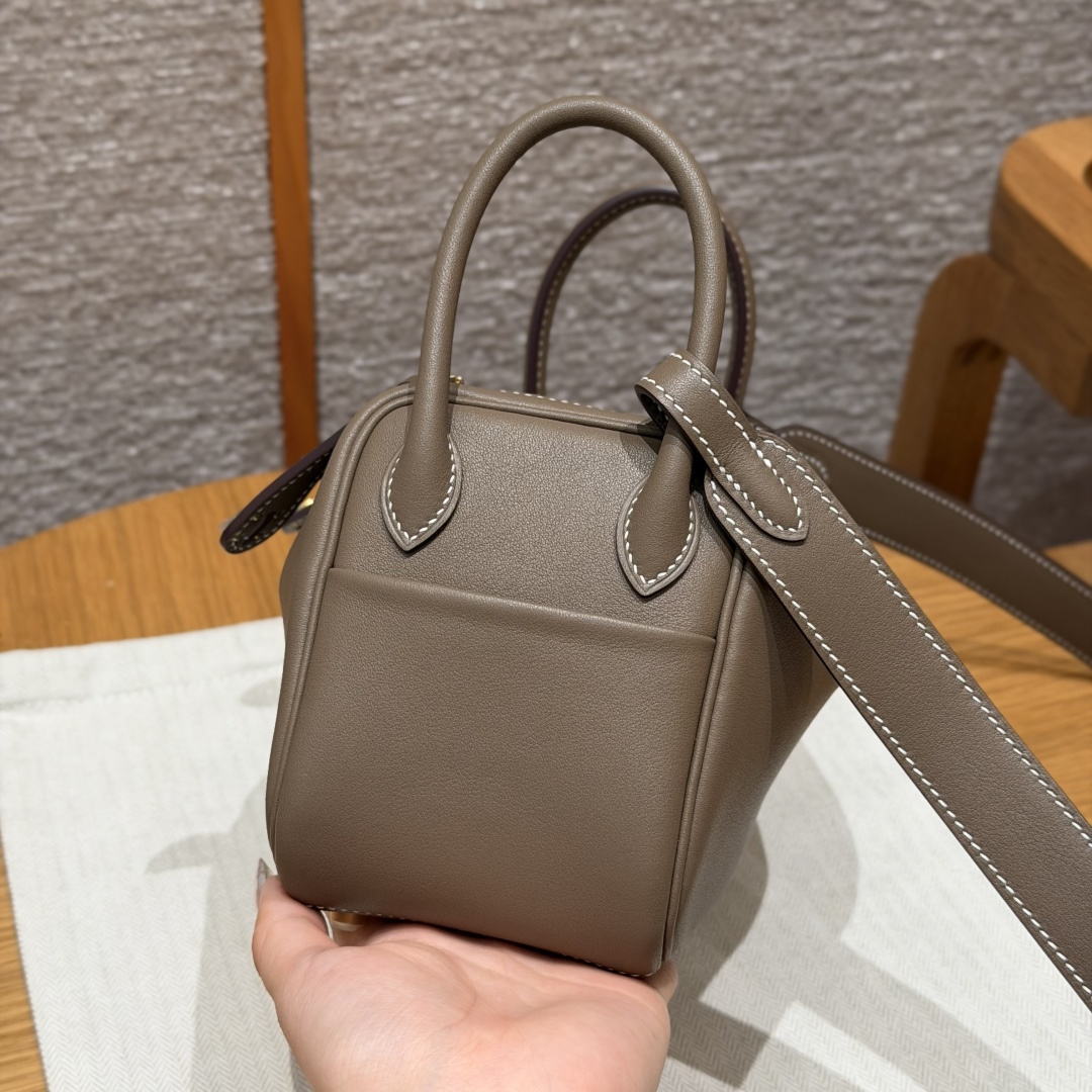 高仿Hermes*Lindy19系列H079086SW18大象灰牛皮金扣純手工