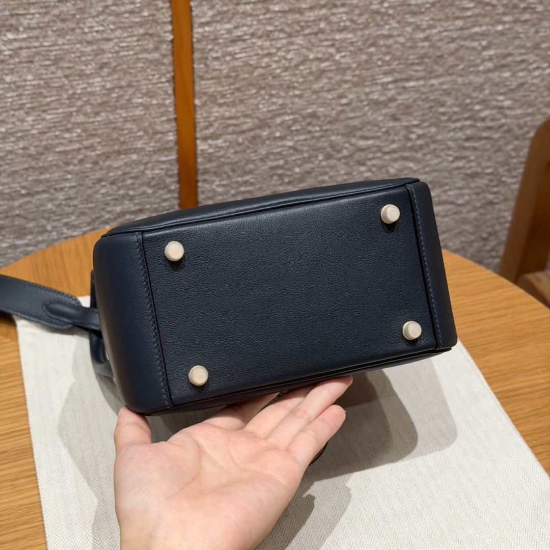 高仿Hermes*Lindy19系列H079086SW88石墨灰牛皮金扣純手工