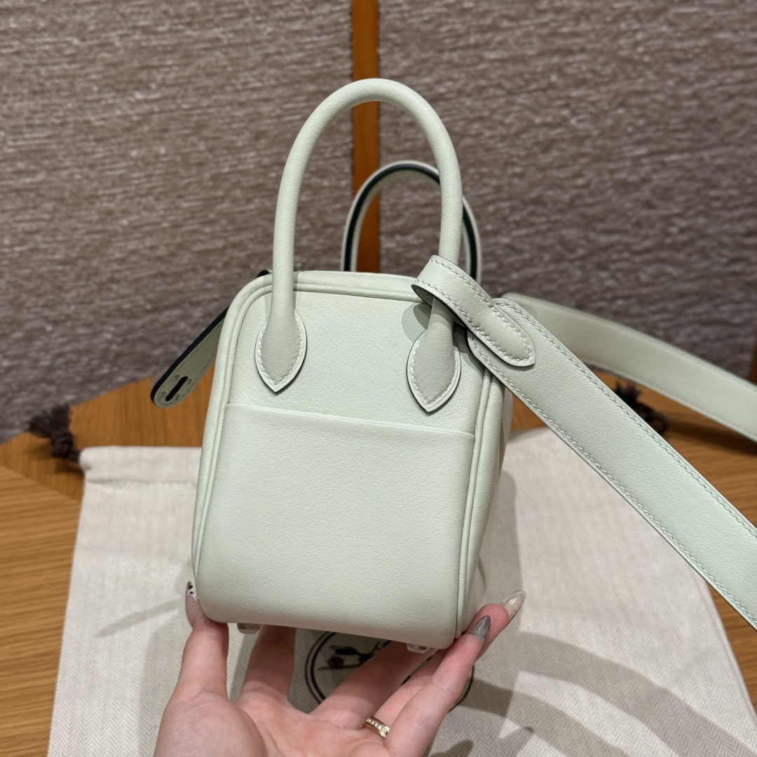高仿Hermes*Lindy19系列H079086SWOS氣泡綠牛皮銀扣純手工