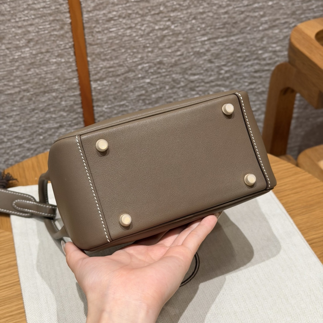 高仿Hermes*Lindy19系列H079086SW18大象灰牛皮金扣純手工