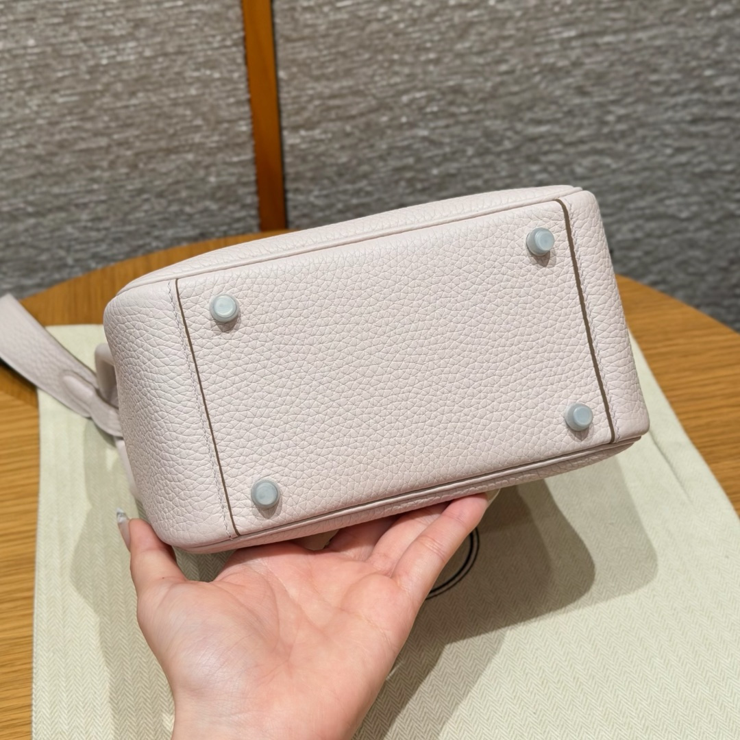 高仿Hermes*Lindy19系列H079086TC09夢幻紫牛皮銀扣純手工