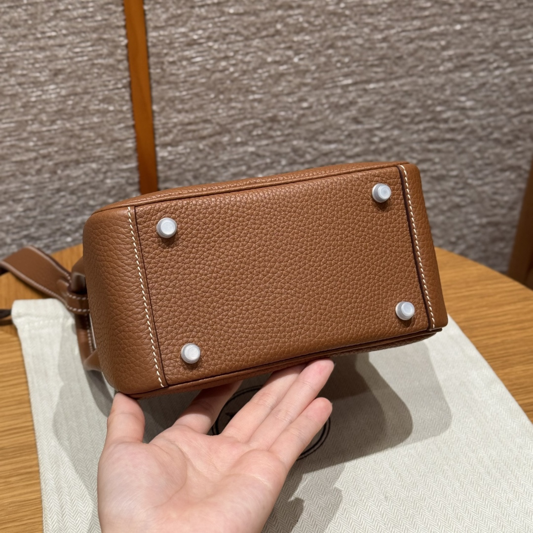 高仿Hermes*Lindy19系列H079086TC37金棕色牛皮銀扣純手工
