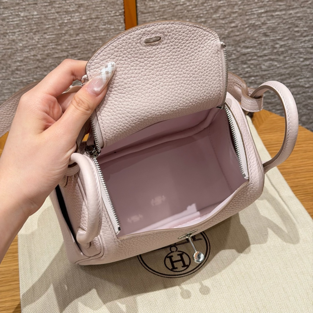 高仿Hermes*Lindy19系列H079086TC09夢幻紫牛皮銀扣純手工