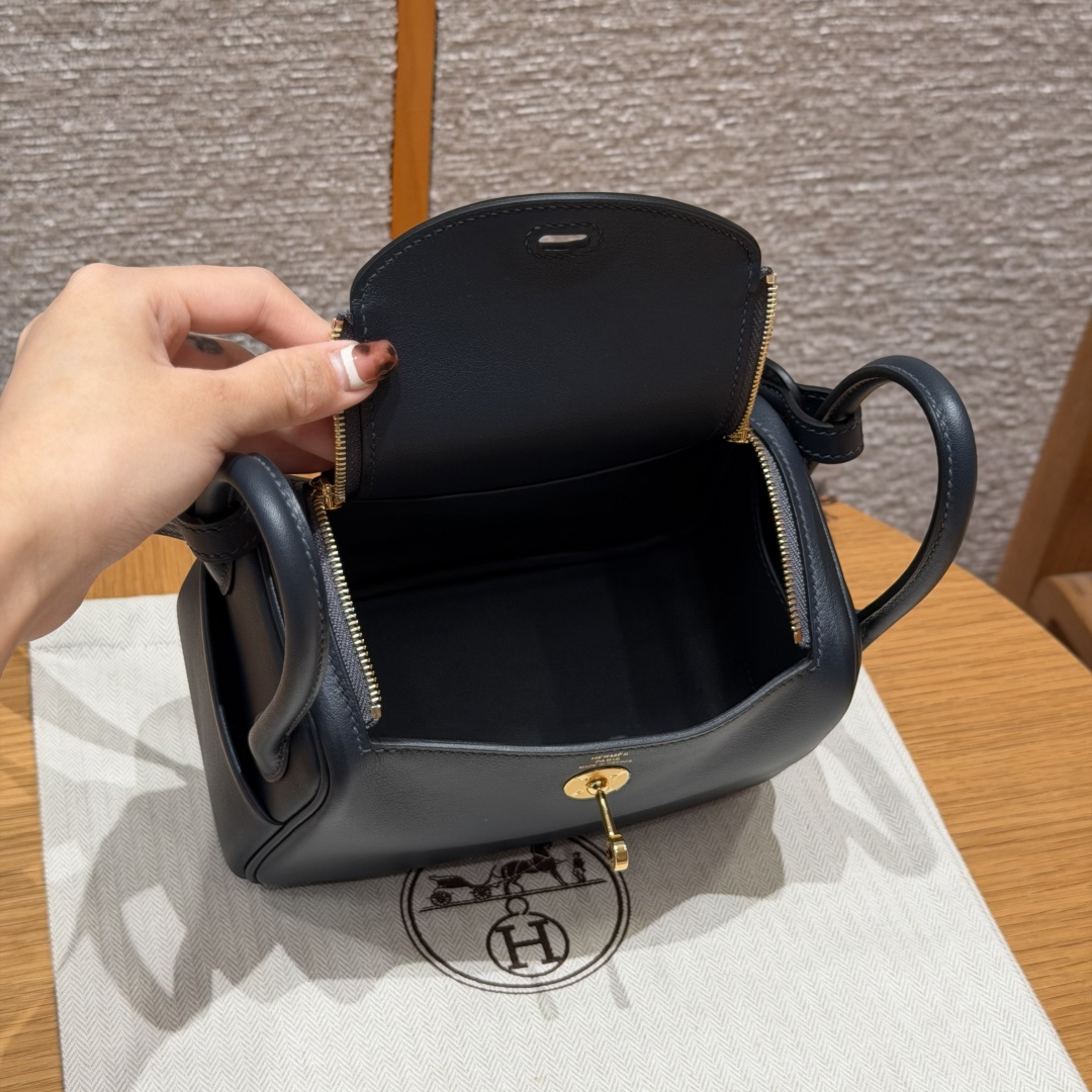 高仿Hermes*Lindy19系列H079086SW88石墨灰牛皮金扣純手工