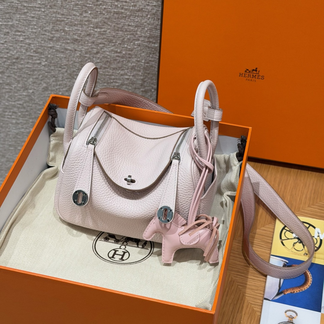 高仿Hermes*Lindy19系列H079086TC09夢幻紫牛皮銀扣純手工