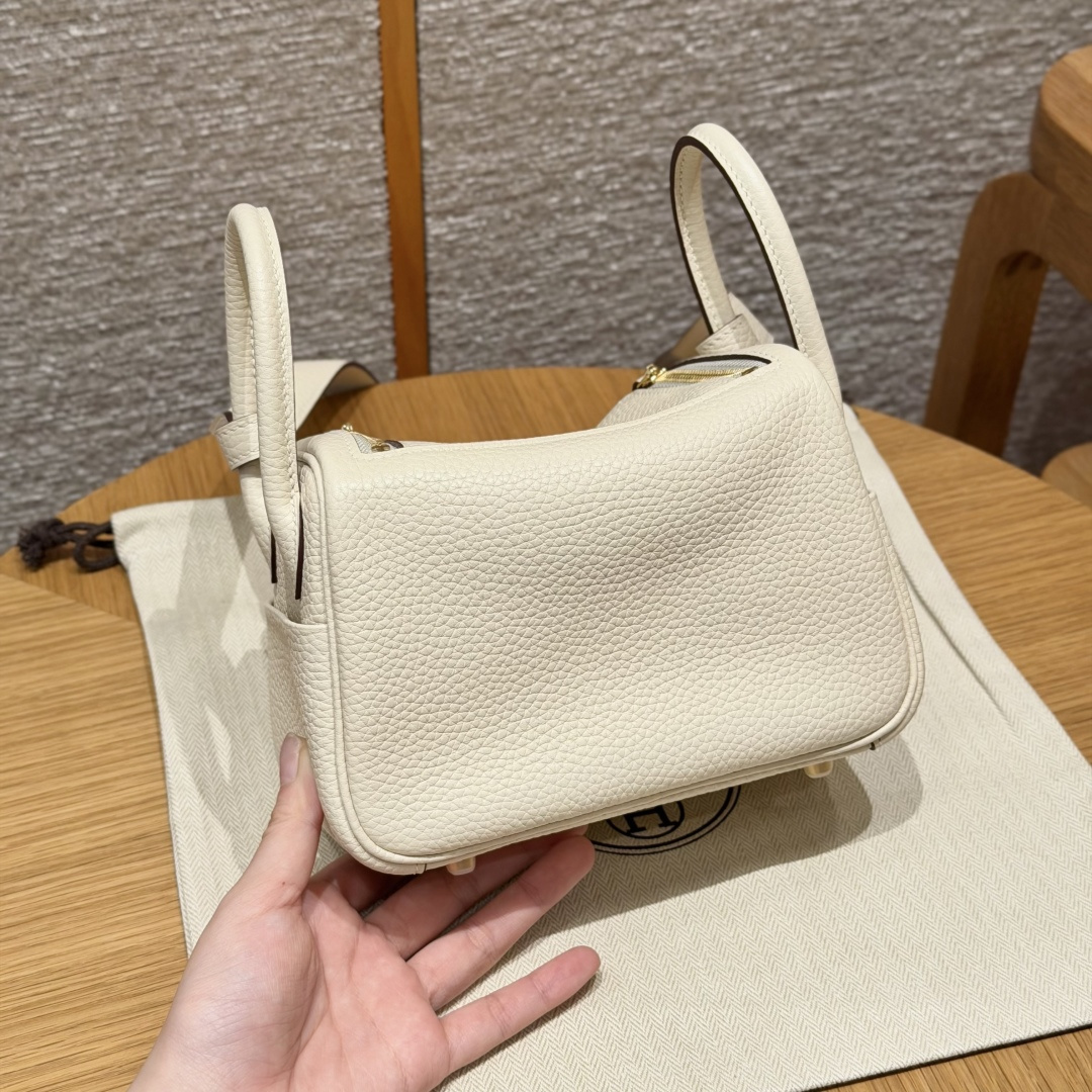 高仿Hermes*Lindy19系列H079086TCI2奶油白牛皮金扣純手工