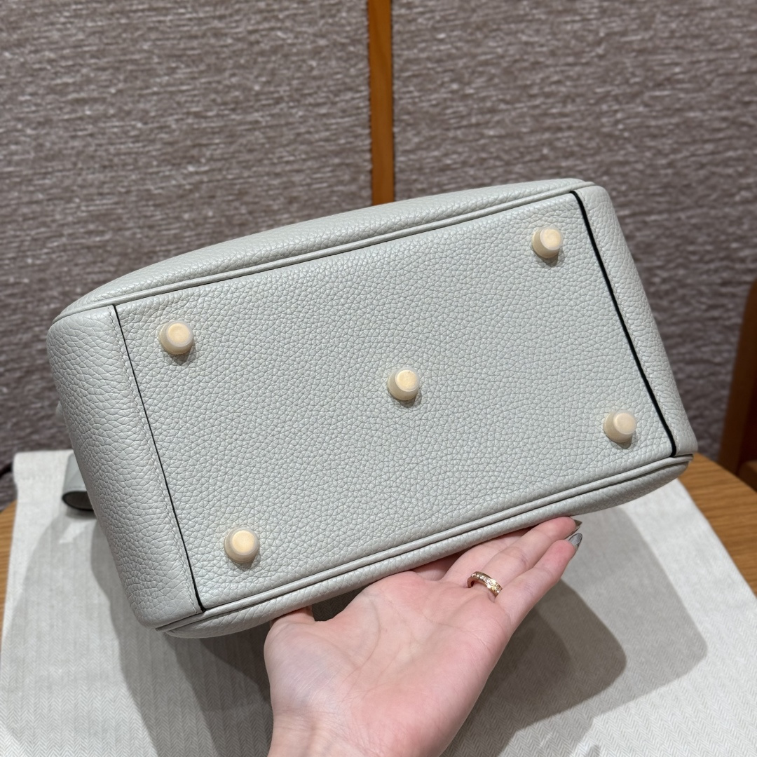 高仿Hermes*Lindy26系列H073428TC8U冰川藍牛皮金扣純手工
