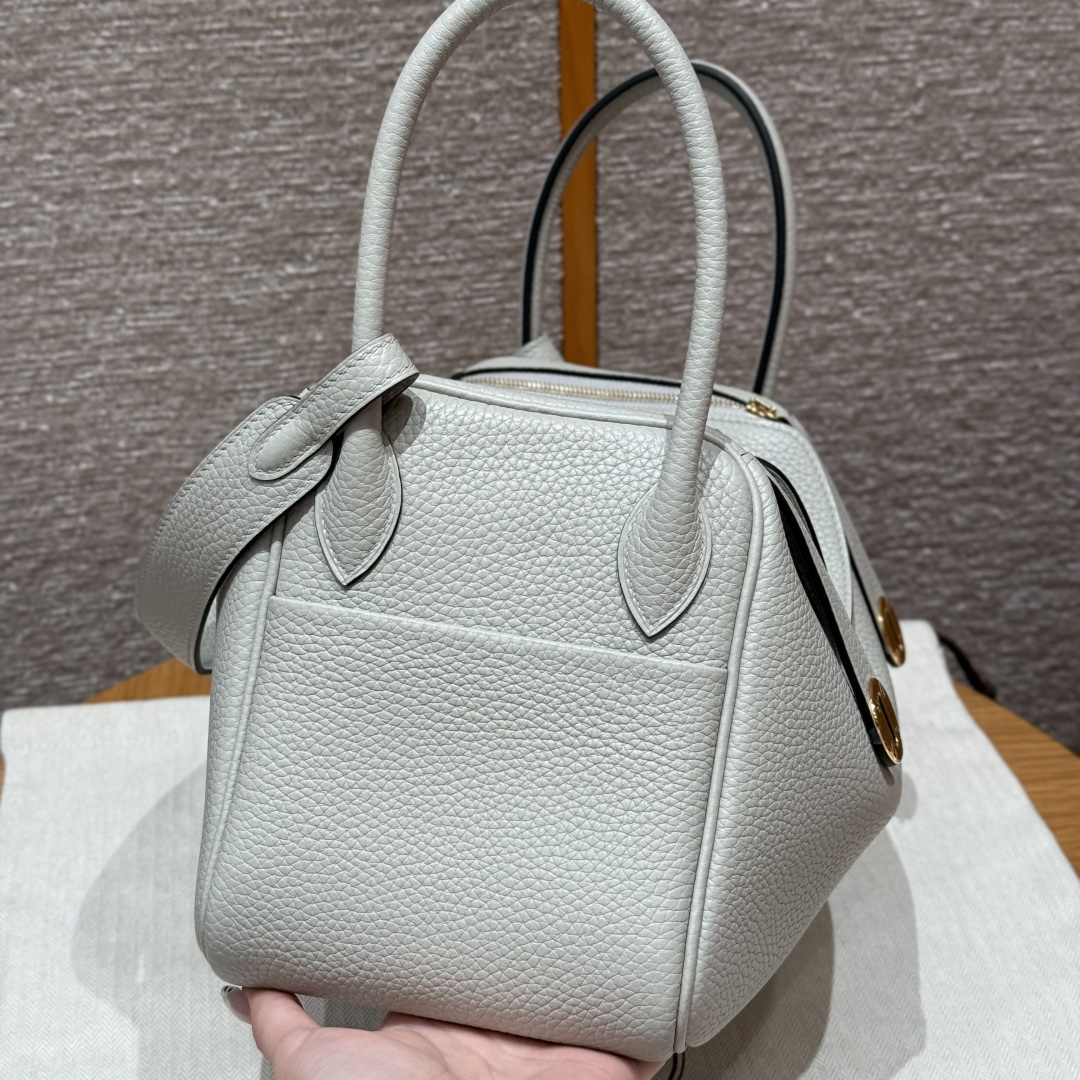高仿Hermes*Lindy26系列H073428TC8U冰川藍牛皮金扣純手工