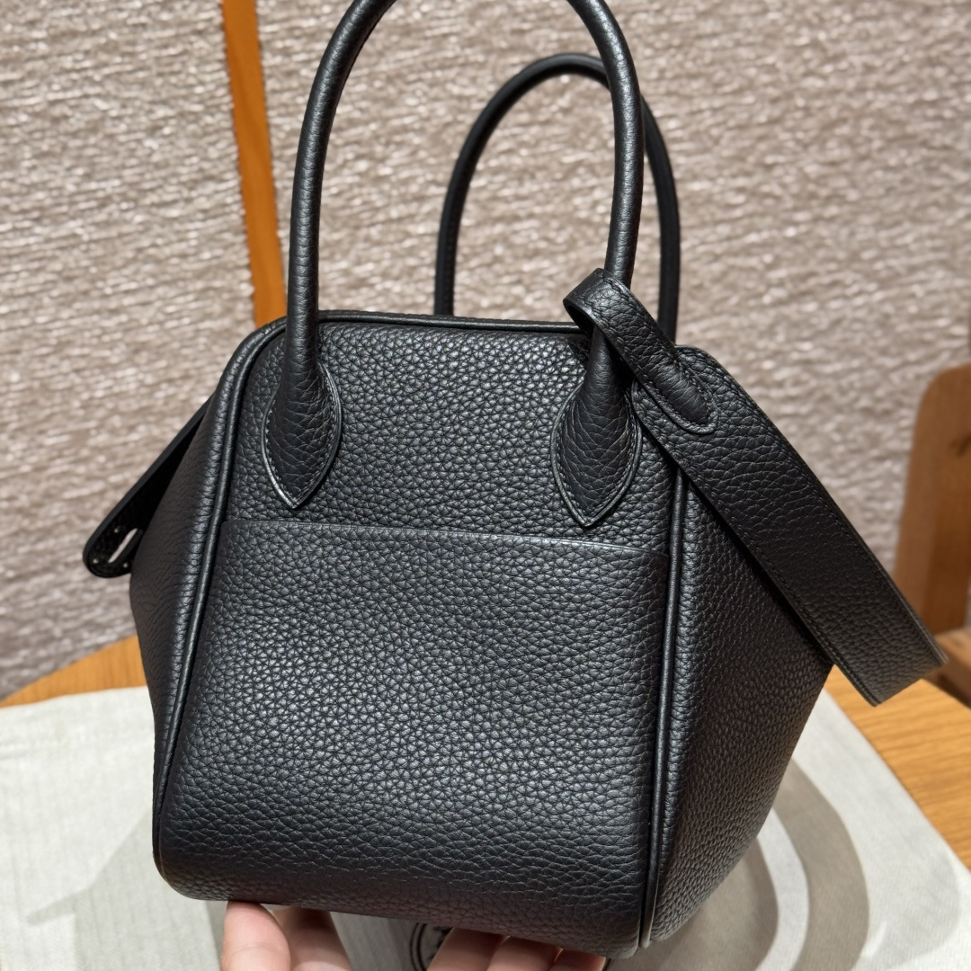 高仿Hermes*Lindy26系列H073428TC89黑色牛皮金扣純手工