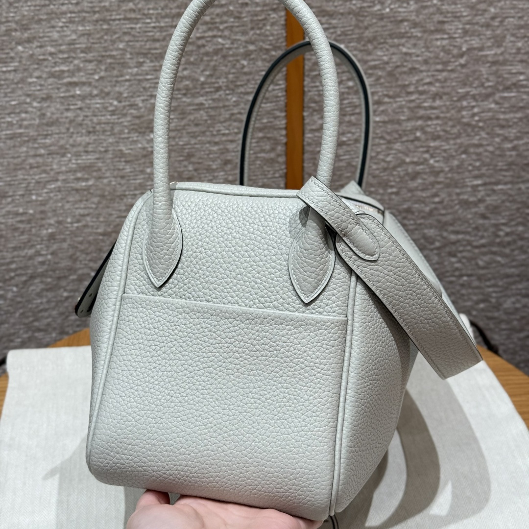 高仿Hermes*Lindy26系列H073428TC8U冰川藍牛皮金扣純手工