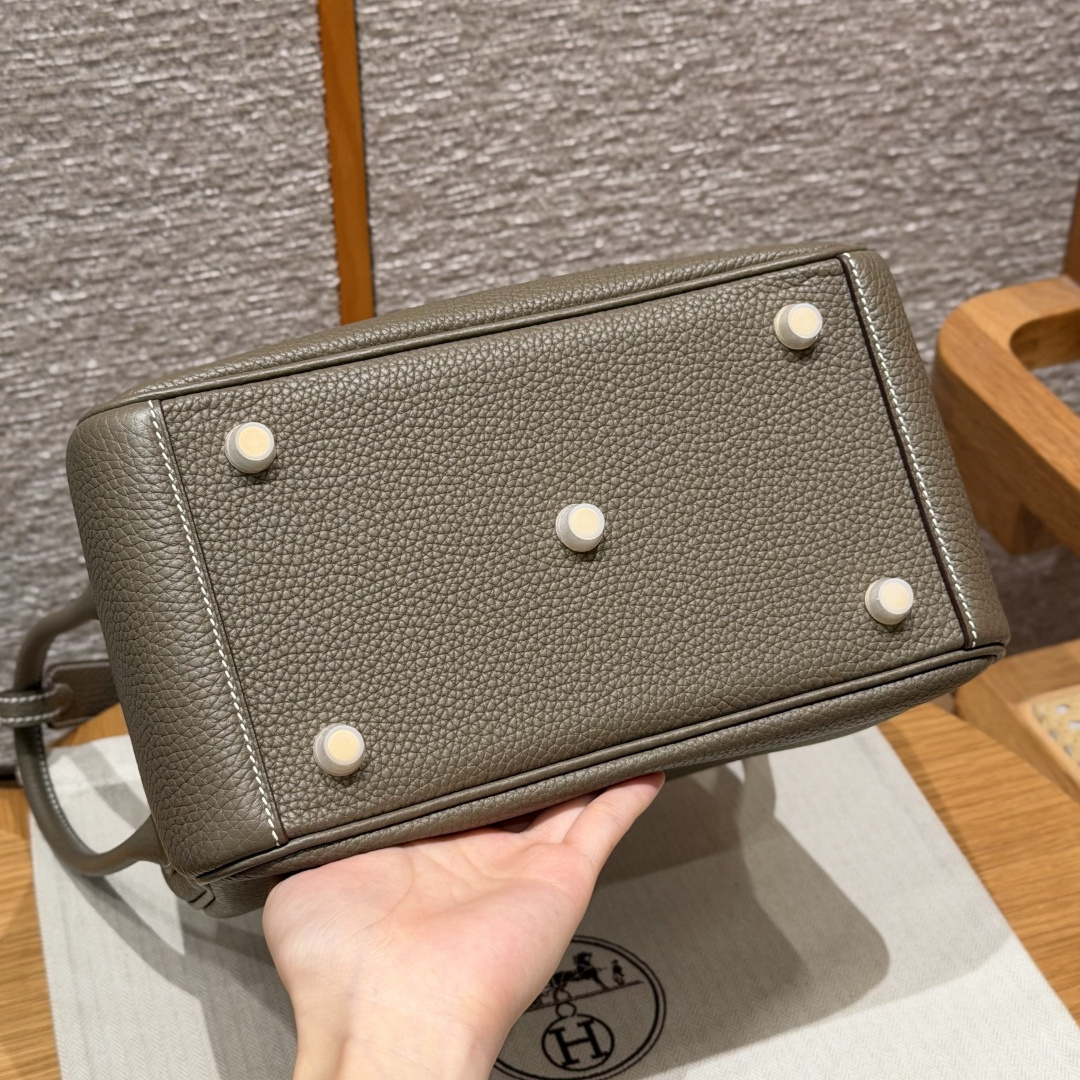 高仿Hermes*Lindy26系列H073428TC18大象灰牛皮金扣純手工