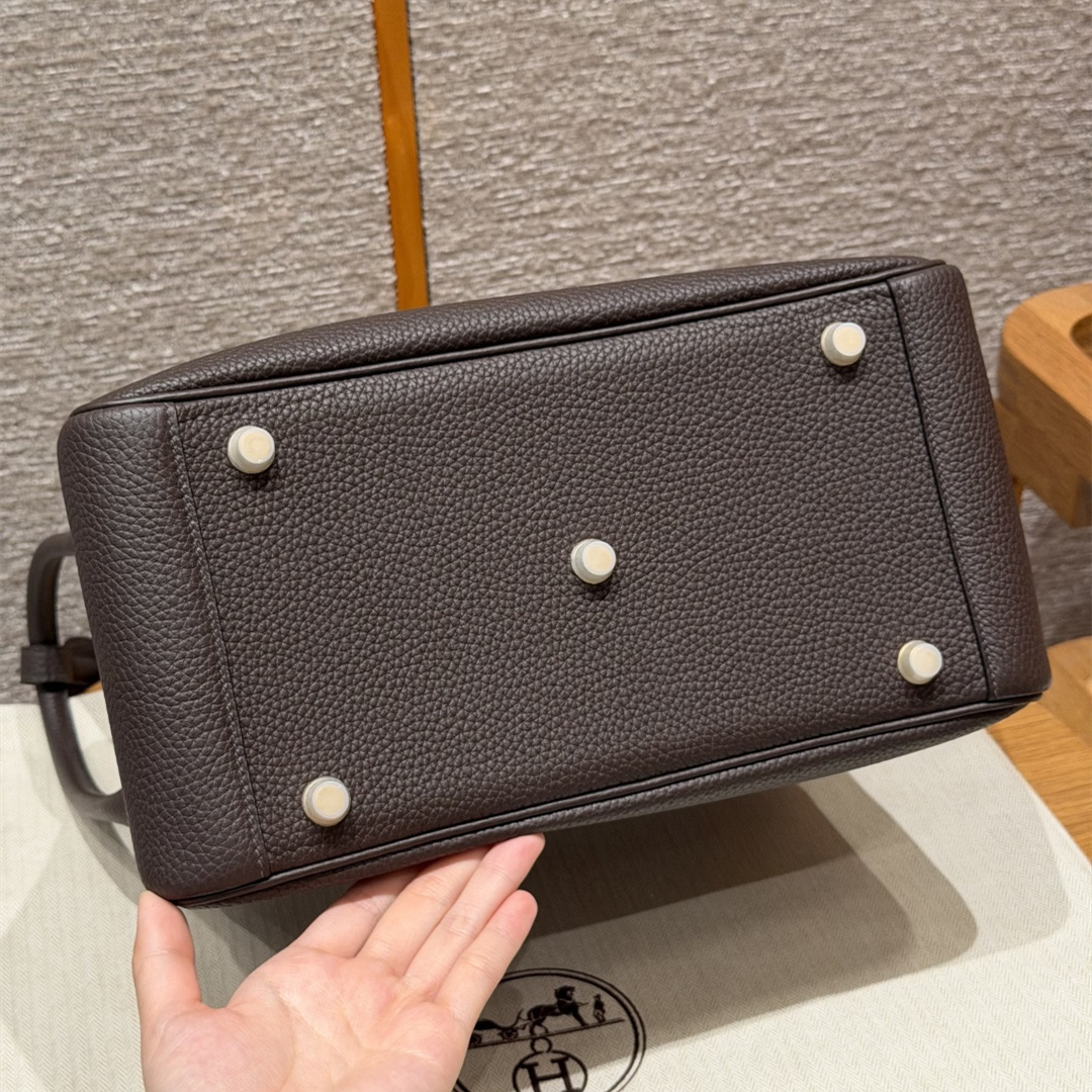 高仿Hermes*Lindy30系列H073426TC47巧克力色牛皮金扣純手工