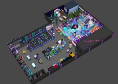 Custom design indoor children play center with soft playground and game machine