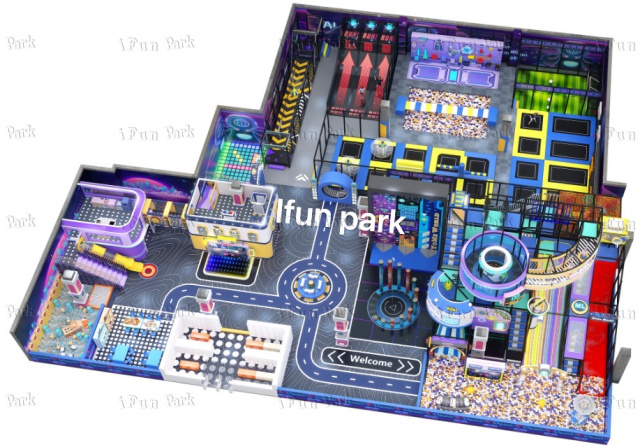 1000 sqm rectangle Soft Playground