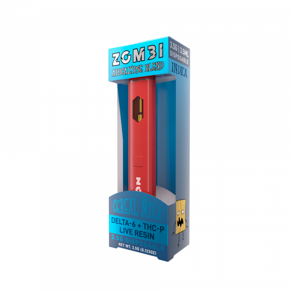 ZOMBI CEREAL MILK 3.5-GRAM PREHEAT DISPOSABLE–DELTA-6+THC-P+LIVE RESIN