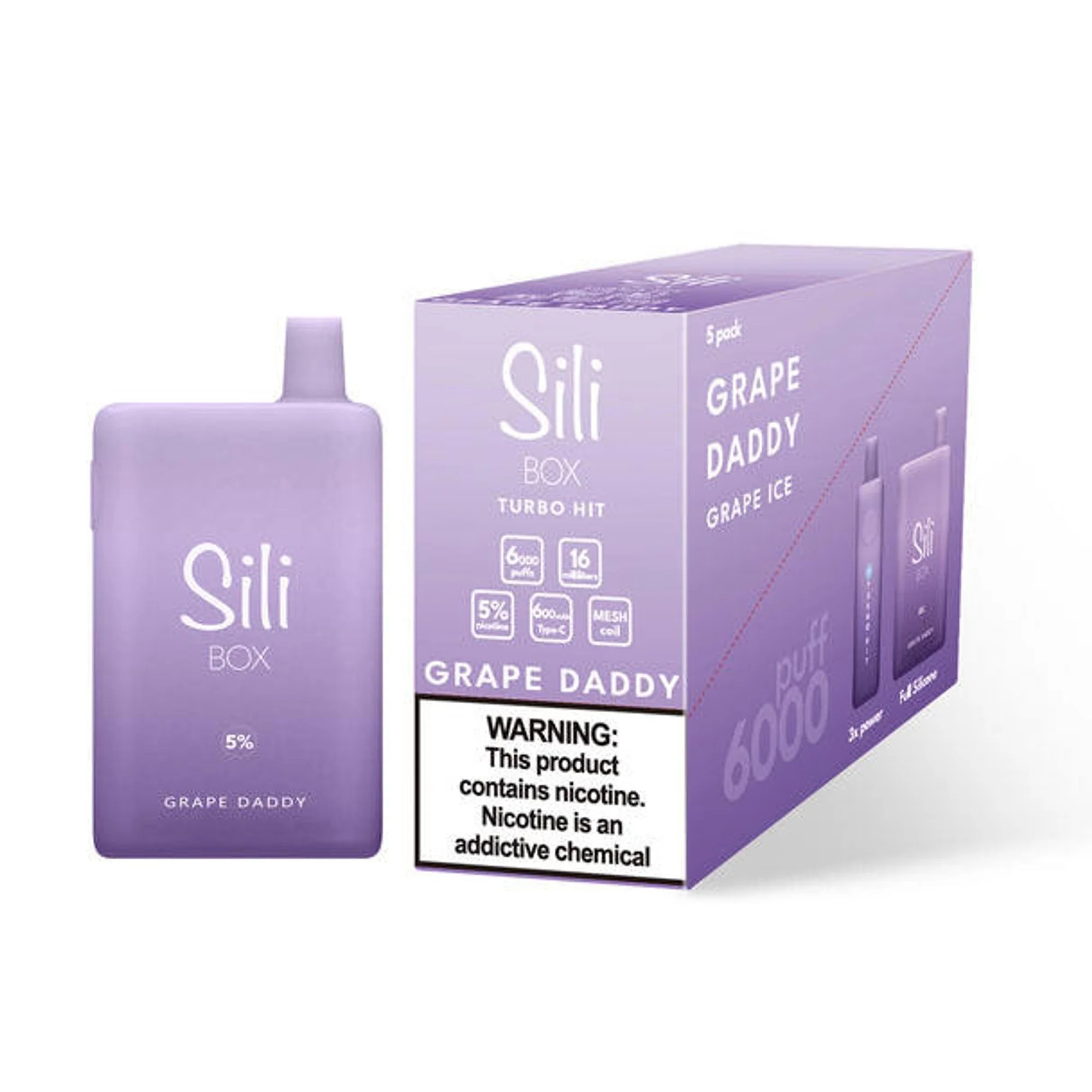 SILI BOX DISPOSABLE TURBO HIT 6000 PUFFS -FRUIT ICE