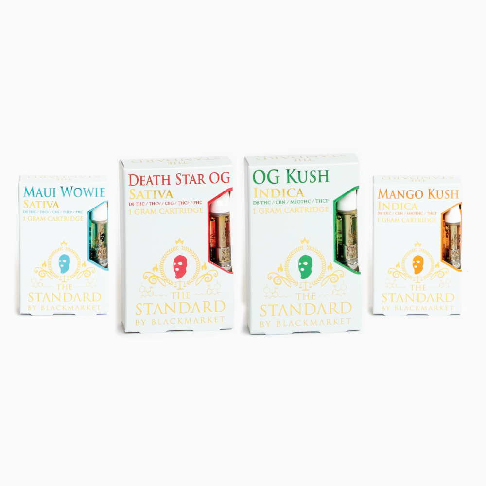STANDARD THE STANDARD RARE CANNABINOID BLEND VAPE CARTRIDGE 1G AS D8+ THCV+ CBG+ THCP+ PHC