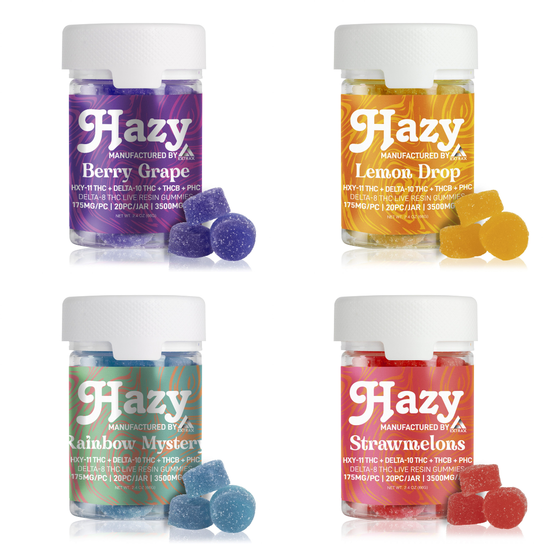 HAZY EXTRAX HXY-11 THC + D10 + THCB + PHC + D8 3500MG LIVE RESIN GUMMIES