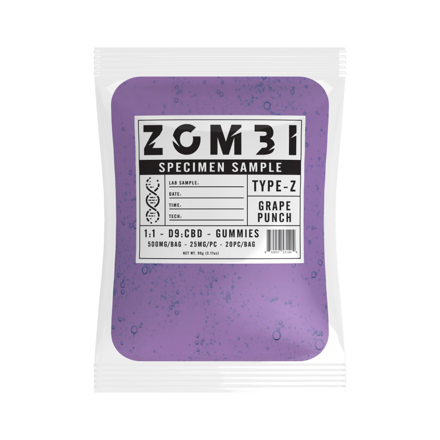 ZOMBI 1:1 - D9:CBD 500MG GUMMIES