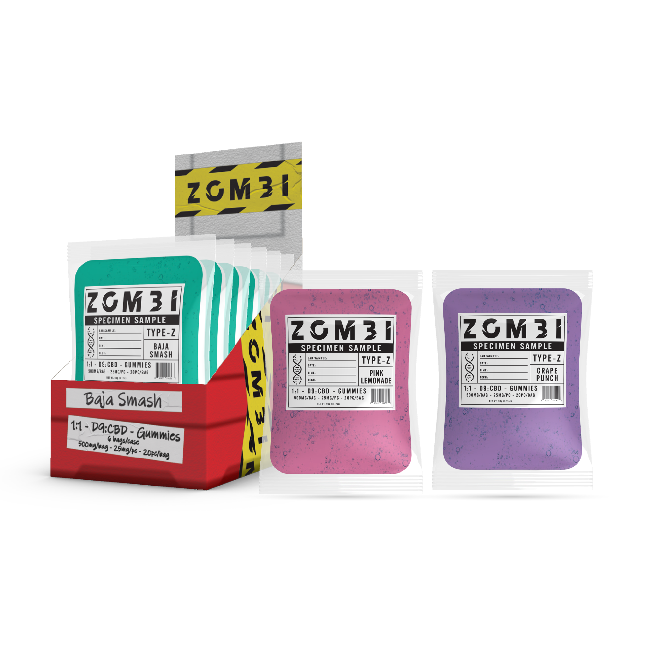 ZOMBI 1:1 - D9:CBD 500MG GUMMIES