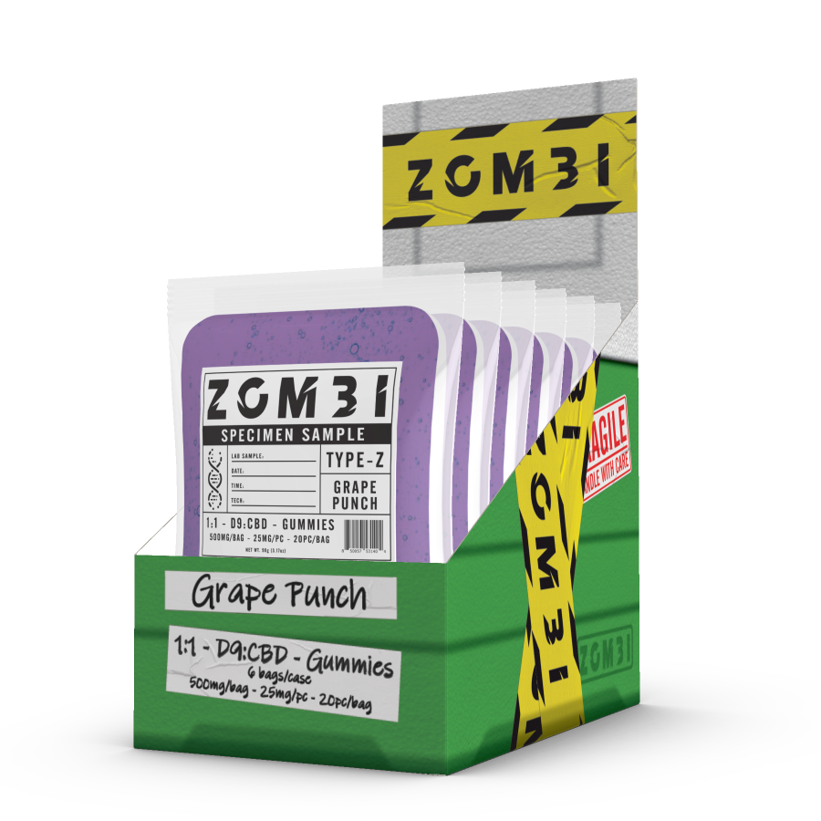 ZOMBI 1:1 - D9:CBD 500MG GUMMIES
