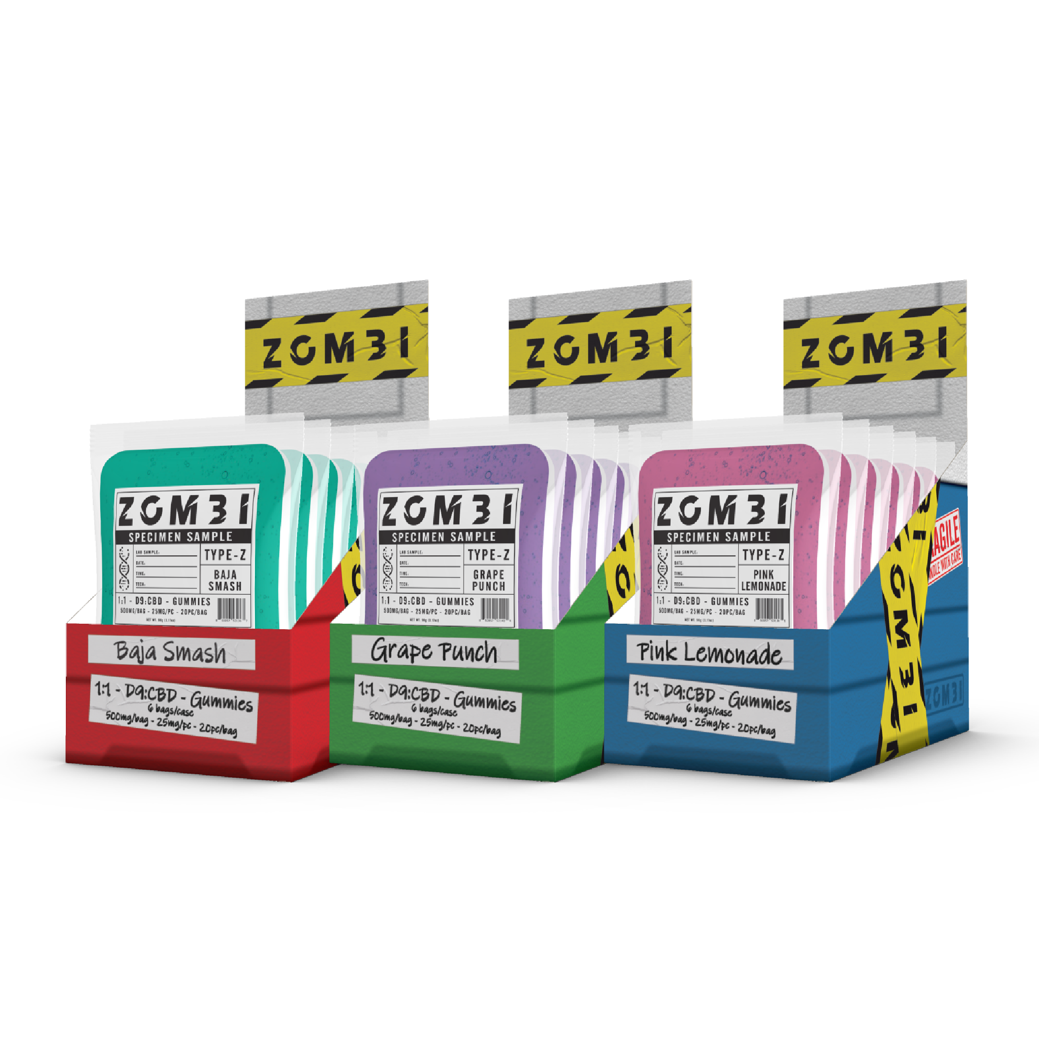 ZOMBI 1:1 - D9:CBD 500MG GUMMIES