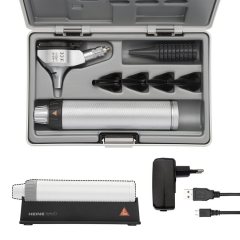 HEINE BETA 400 FO HEAD, USB RECHARGEABLE HANDLE, SPECULA &amp; HARD CASE (AV)