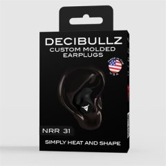 DECIBULLZ CUSTOM MOLDED EARPLUGS - BLACK