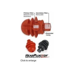 HEARPLUGZ-DF DUAL FILTER EARPLUGS - ORANGE, LARGE