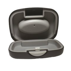 HEARING AID CASE WITH PUSH BUTTON OPENING - PLASTIC, BLACK