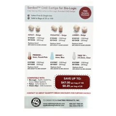 SANIBEL OAE EARTIPS FOR BIO-LOGIC SAMPLE PACK - ALL SIZES