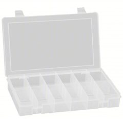 12 COMPARTMENT PLASTIC STORAGE CASE W / FIXED DIVIDERS - LARGE, 10.87" X 1.75"
