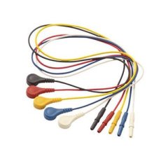 REUSABLE STANDARD BUTTON ELECTRODE LEADS - SET OF 5 (RBWYK)