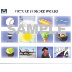 PICTURED SPONDEE WORDS PHOTO PICTURE CARD - COLOR, 11"L X 8.5"H