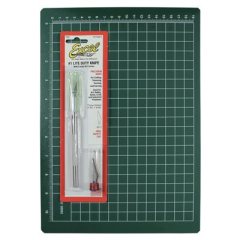 EXCEL PRECISION CUTTING KIT WITH KNIFE, BLADES &amp; CUTTING MAT
