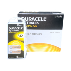 Duracell Activair Hearing Aid Batteries – Size 312 (60 Pack)