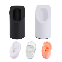 Earring Display with Silicone Ear Model for Hearing Aids IEM Jewelry Exhibition Demonstration