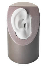 Silver Metallic Deco Column with White Right Ear Model-Medium