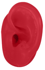 Left Ruby-red Demo Ears