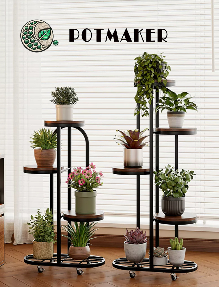 POTMAKER Multi-Tier Rolling Plant Stand
