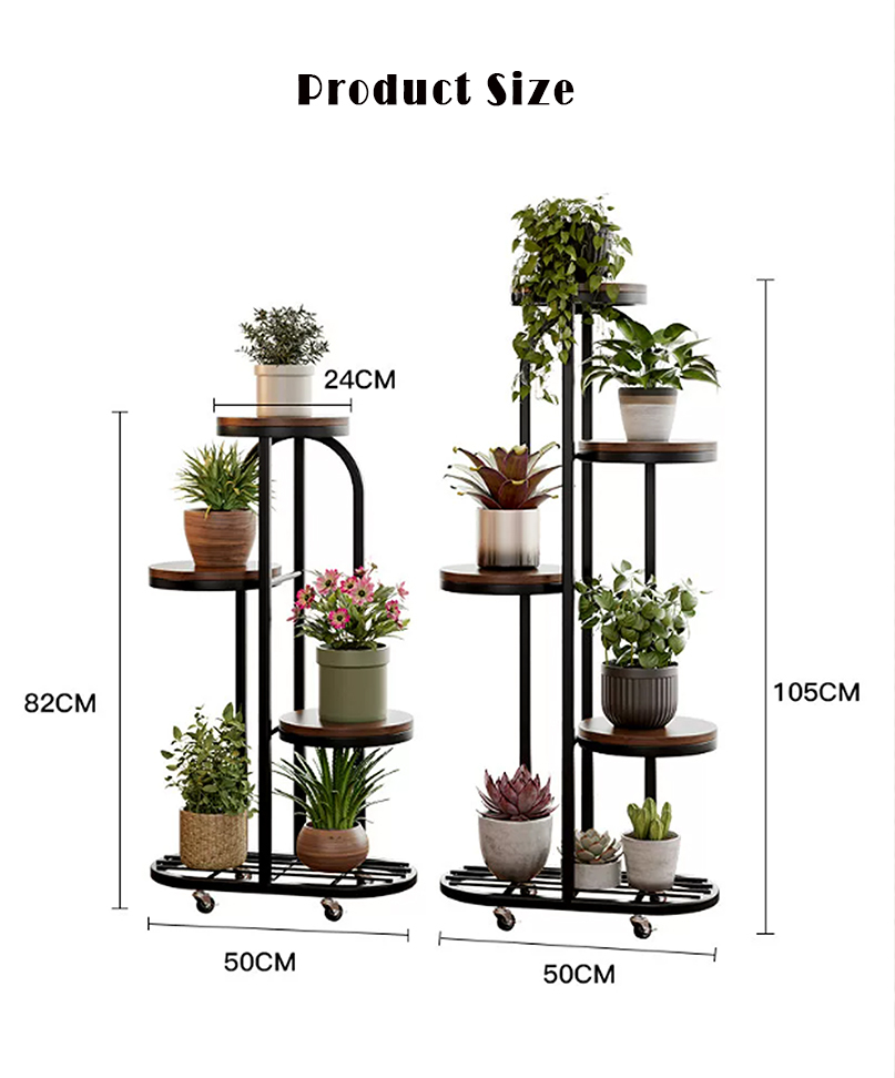 POTMAKER Multi-Tier Rolling Plant Stand