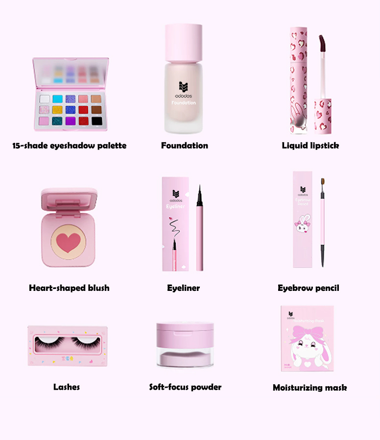 Ododos 15-Piece Kids' Full Makeup Set