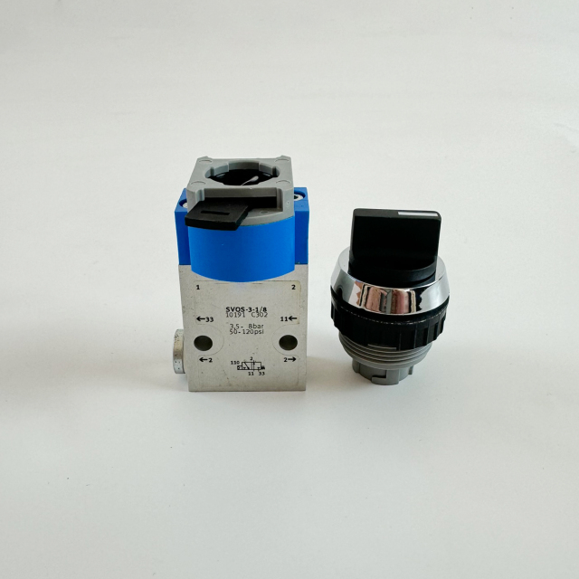 Pneumatic Valve,QM Track Equipment Co.,Ltd._Tamping Machine_railway-maintenance.com,Front-Mounted Pneumatic Valve with Pressure Switch 90336/90342/90343