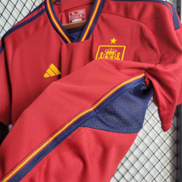 2022 Spain   World Cup Home Fan Edition Soccer Jersey