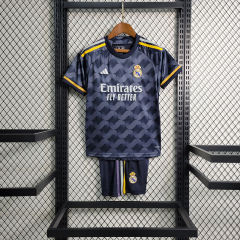 23-24 Real Madrid Away Kids Kit Jerseys