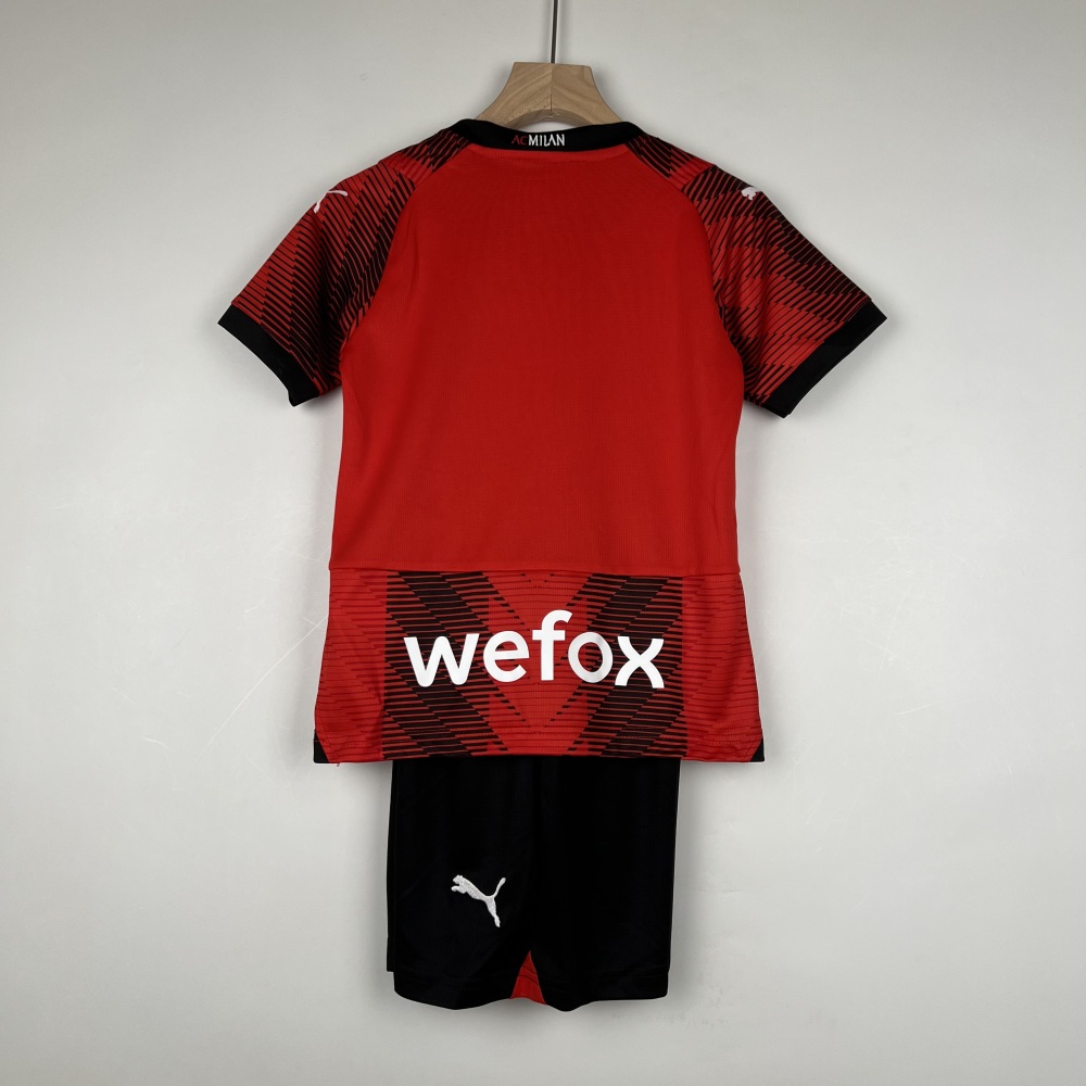 23-24 AC Milan Home Jersey Kids Kit(Jersey+Shorts)